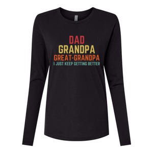 Fathers Day Gift From Grand Dad Grandpa Great Grandpa Gift Womens Cotton Relaxed Long Sleeve T-Shirt