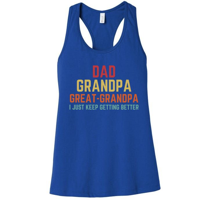 Fathers Day Gift From Grand Dad Grandpa Great Grandpa Gift Women's Racerback Tank