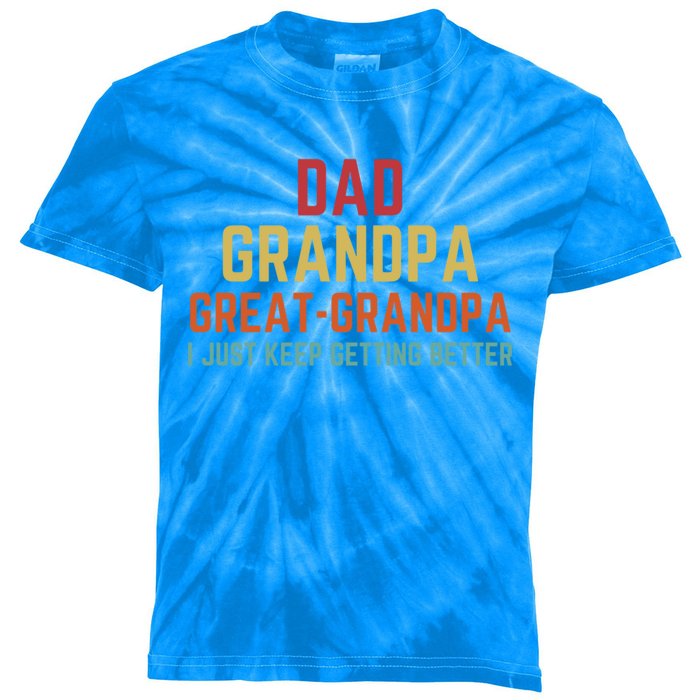 Fathers Day Gift From Grand Dad Grandpa Great Grandpa Gift Kids Tie-Dye T-Shirt