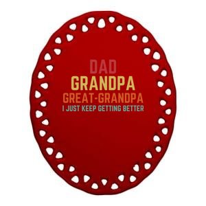 Fathers Day Gift From Grand Dad Grandpa Great Grandpa Gift Ceramic Oval Ornament