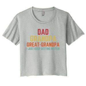 Fathers Day Gift From Grand Dad Grandpa Great Grandpa Gift Women's Crop Top Tee