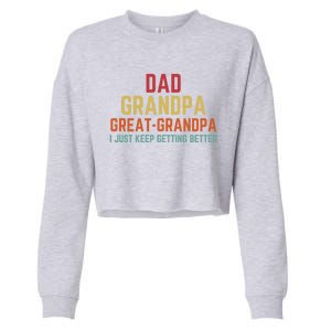 Fathers Day Gift From Grand Dad Grandpa Great Grandpa Gift Cropped Pullover Crew