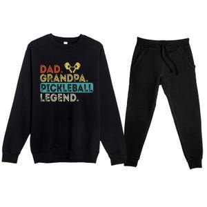 Funny Dad Grandpa Dad Grandpa Pickleball Legend Pickleball Gift Premium Crewneck Sweatsuit Set