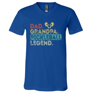 Funny Dad Grandpa Dad Grandpa Pickleball Legend Pickleball Gift V-Neck T-Shirt