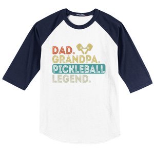 Funny Dad Grandpa Dad Grandpa Pickleball Legend Pickleball Gift Baseball Sleeve Shirt