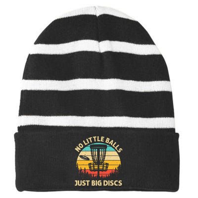 Funny Disc Golf Design Disc Golf Lover Player Striped Beanie with Solid Band