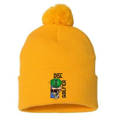 Funny Disc Golf on the Brain - Disc Golf Pom Pom 12in Knit Beanie