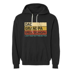  Fathers Day Gift from GrandKid Dad Grandpa Great Grandpa Garment-Dyed Fleece Hoodie