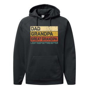  Fathers Day Gift from GrandKid Dad Grandpa Great Grandpa Performance Fleece Hoodie