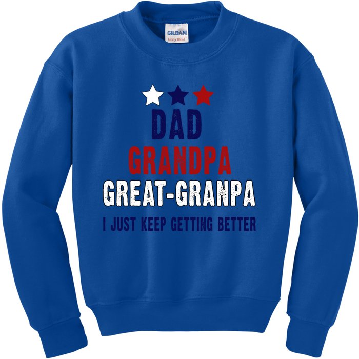 Fathers Day Gift From Grand Dad Grandpa Great Grandpa Gift Kids Sweatshirt