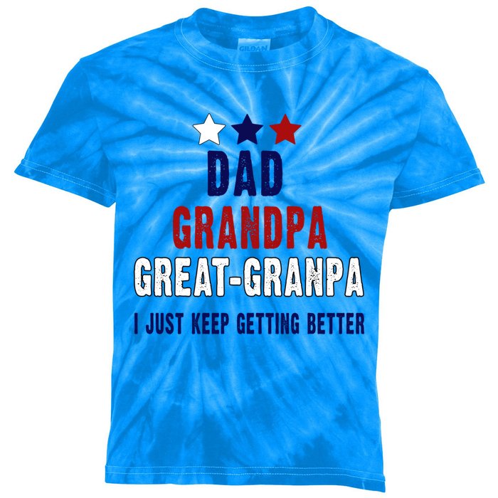 Fathers Day Gift From Grand Dad Grandpa Great Grandpa Gift Kids Tie-Dye T-Shirt