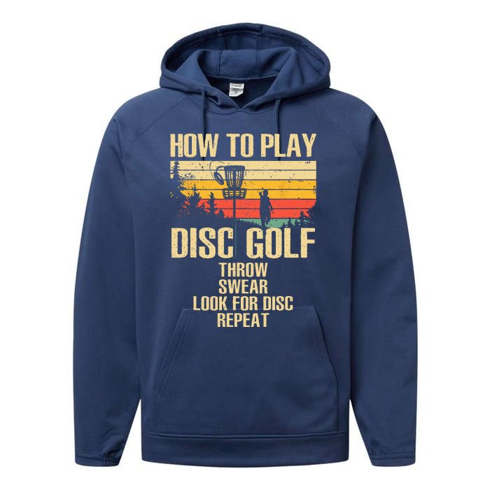 Funny Disc Golf Design For Women Disc Golf Player Lover Performance Fleece Hoodie