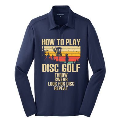 Funny Disc Golf Design For Women Disc Golf Player Lover Silk Touch Performance Long Sleeve Polo