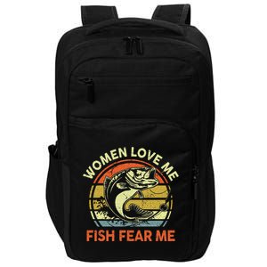 Fathers Day Gift Women Love Fish Fear Papa Funny Dad Fishing Impact Tech Backpack