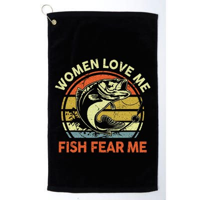 Fathers Day Gift Women Love Fish Fear Papa Funny Dad Fishing Golf Towel