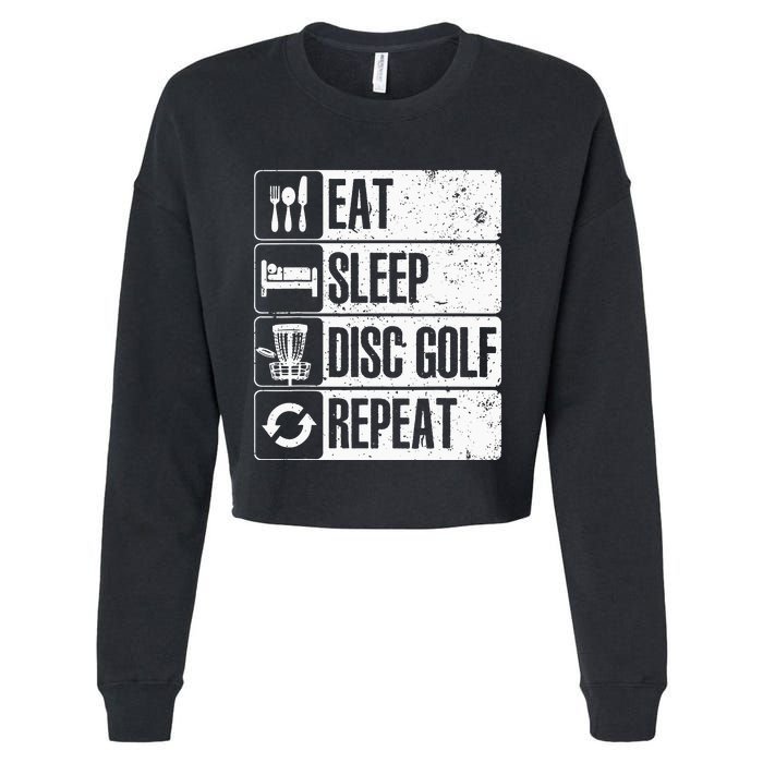 Funny Disc Golf Art For Golf Player Disc Golfers Cropped Pullover Crew