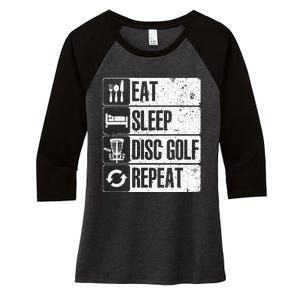 Funny Disc Golf Art For Golf Player Disc Golfers Women's Tri-Blend 3/4-Sleeve Raglan Shirt