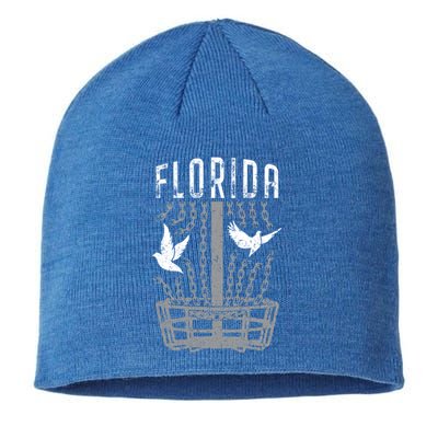 Florida Disc Golf Player Breaking Chains Birdie Gift Sustainable Beanie