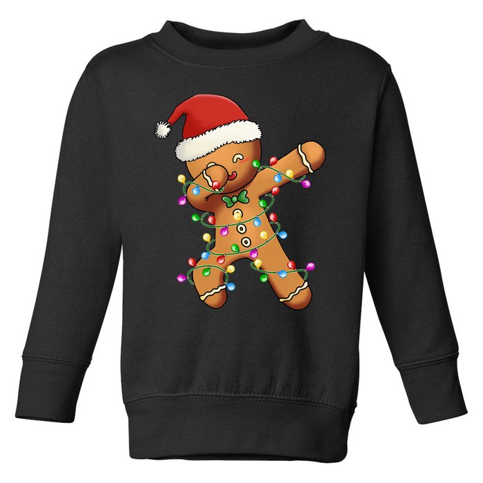 Festive Dabbing Gingerbread Christmas Tree Toddler Sweatshirt