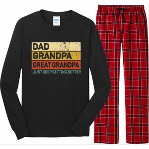 Fathers Day Gift From Grandkids Dad Grandpa Great Grandpa Long Sleeve Pajama Set