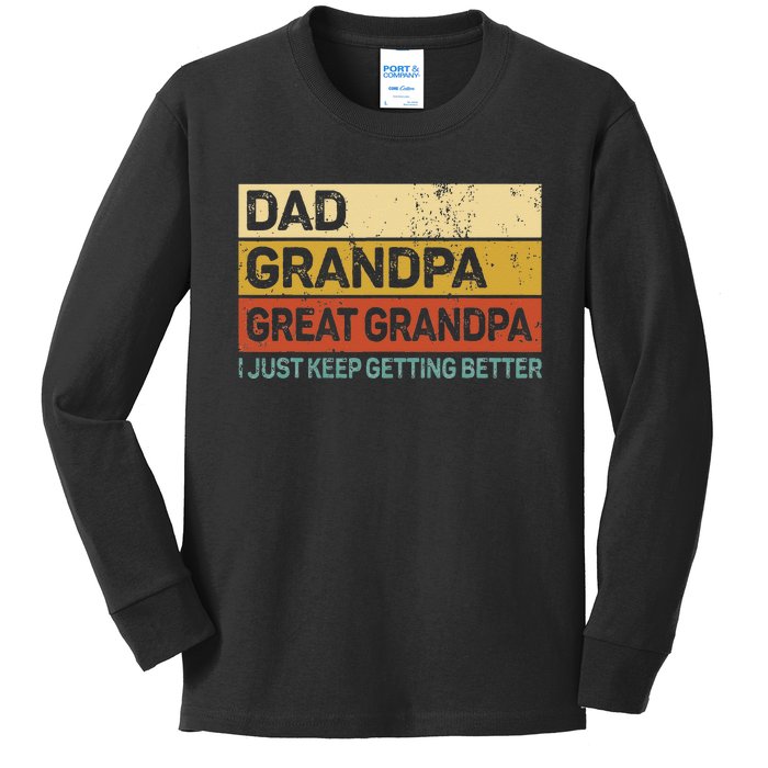 Fathers Day Gift From Grandkids Dad Grandpa Great Grandpa Kids Long Sleeve Shirt