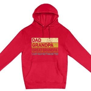 Fathers Day Gift From Grandkids Dad Grandpa Great Grandpa Premium Pullover Hoodie