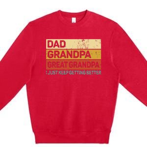 Fathers Day Gift From Grandkids Dad Grandpa Great Grandpa Premium Crewneck Sweatshirt