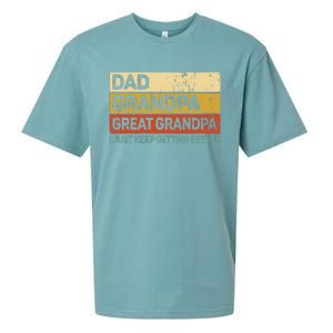 Fathers Day Gift From Grandkids Dad Grandpa Great Grandpa Sueded Cloud Jersey T-Shirt