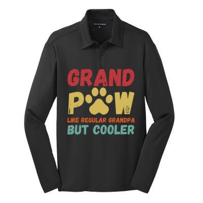 Fathers Day Gift Grandpaw Like Regular Grandpa But Cooler Cute Gift Silk Touch Performance Long Sleeve Polo