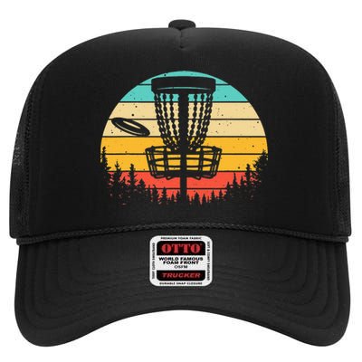 Funny Disc Golf Art For Vintage Disc Golfer Lovers High Crown Mesh Back Trucker Hat