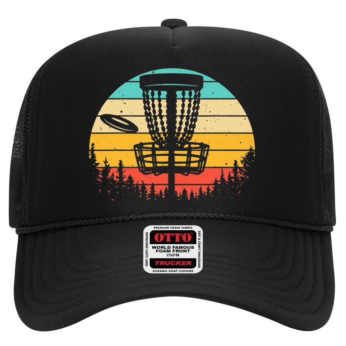 Funny Disc Golf Art For Vintage Disc Golfer Lovers High Crown Mesh Back Trucker Hat