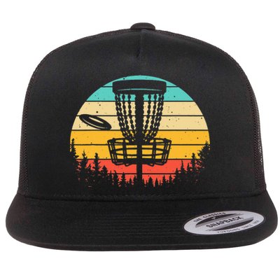 Funny Disc Golf Art For Vintage Disc Golfer Lovers Flat Bill Trucker Hat