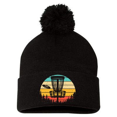 Funny Disc Golf Art For Vintage Disc Golfer Lovers Pom Pom 12in Knit Beanie