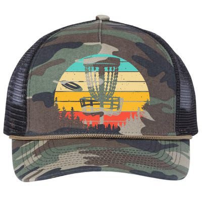 Funny Disc Golf Art For Vintage Disc Golfer Lovers Retro Rope Trucker Hat Cap