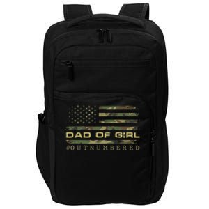 Fathers Day Gift For Dad Dad Of Girls Outnumbered Us Flag Cute Gift Impact Tech Backpack