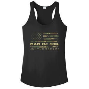 Fathers Day Gift For Dad Dad Of Girls Outnumbered Us Flag Cute Gift Ladies PosiCharge Competitor Racerback Tank