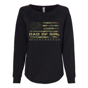 Fathers Day Gift For Dad Dad Of Girls Outnumbered Us Flag Cute Gift Womens California Wash Sweatshirt