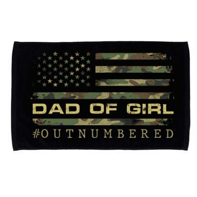 Fathers Day Gift For Dad Dad Of Girls Outnumbered Us Flag Cute Gift Microfiber Hand Towel