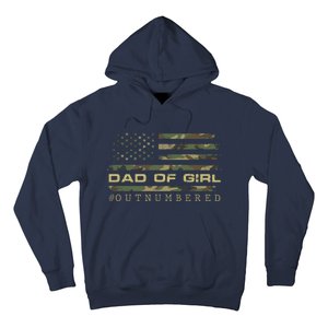 Fathers Day Gift For Dad Dad Of Girls Outnumbered Us Flag Cute Gift Hoodie