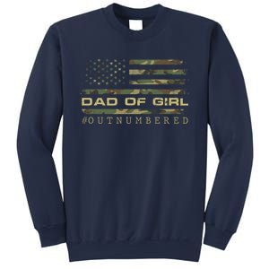 Fathers Day Gift For Dad Dad Of Girls Outnumbered Us Flag Cute Gift Sweatshirt