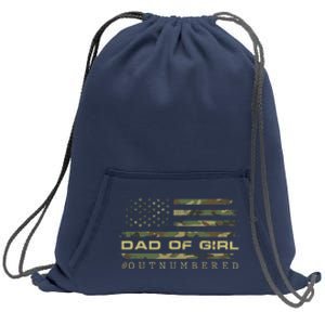 Fathers Day Gift For Dad Dad Of Girls Outnumbered Us Flag Cute Gift Sweatshirt Cinch Pack Bag