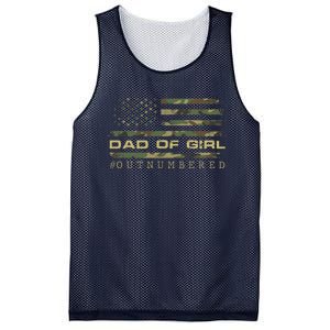 Fathers Day Gift For Dad Dad Of Girls Outnumbered Us Flag Cute Gift Mesh Reversible Basketball Jersey Tank