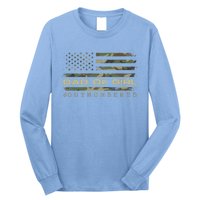 Fathers Day Gift For Dad Dad Of Girls Outnumbered Us Flag Cute Gift Long Sleeve Shirt