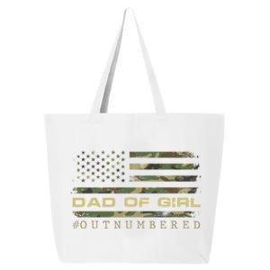 Fathers Day Gift For Dad Dad Of Girls Outnumbered Us Flag Cute Gift 25L Jumbo Tote