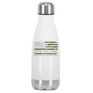 Fathers Day Gift For Dad Dad Of Girls Outnumbered Us Flag Cute Gift Stainless Steel Insulated Water Bottle