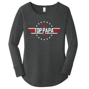 Fathers Day Gift Papa Gift from Grand Son Daughter Women's Perfect Tri Tunic Long Sleeve Shirt