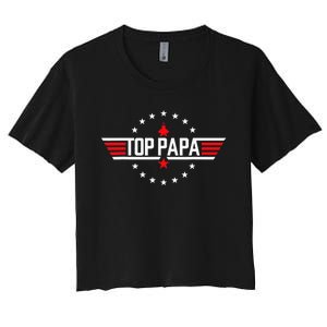 Fathers Day Gift Papa Gift from Grand Son Daughter Women's Crop Top Tee