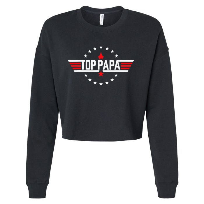 Fathers Day Gift Papa Gift from Grand Son Daughter Cropped Pullover Crew