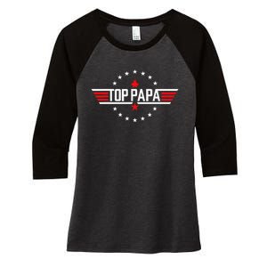 Fathers Day Gift Papa Gift from Grand Son Daughter Women's Tri-Blend 3/4-Sleeve Raglan Shirt