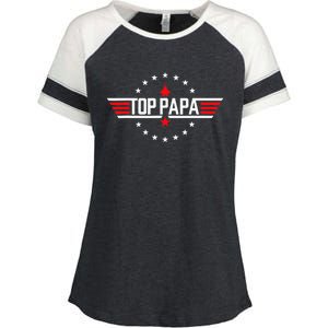 Fathers Day Gift Papa Gift from Grand Son Daughter Enza Ladies Jersey Colorblock Tee